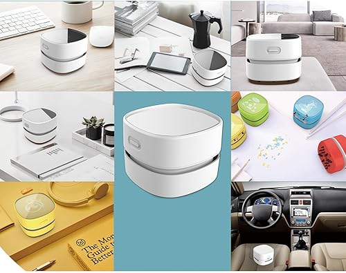 Miniatura 5 de ODISTAR Aspiradora de escritorio, mini barredora de polvo de mesa, ahorro de energía, alta resistencia hasta 90 minutos, diseño inalámbrico y