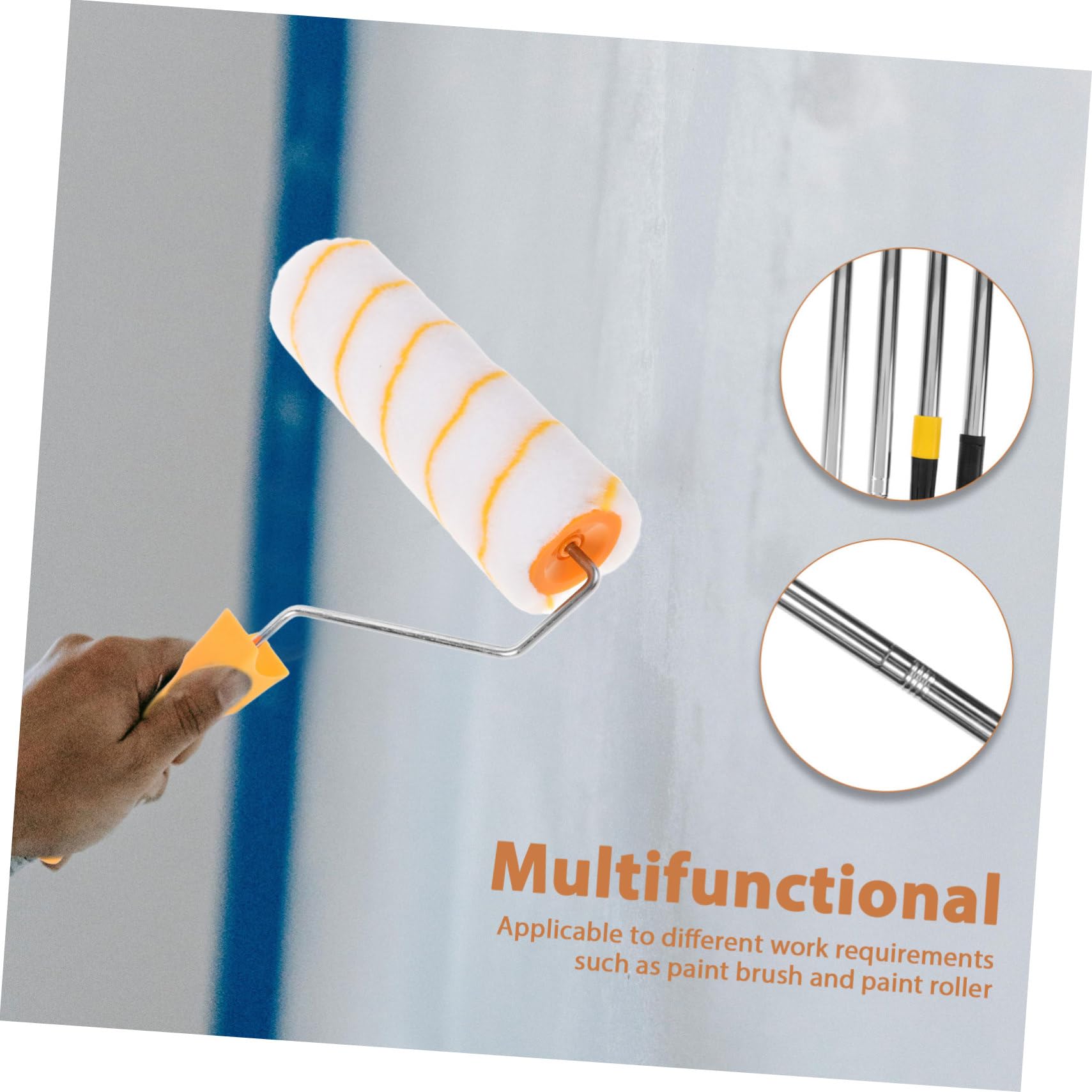 SHINEOFI Rullo Pratico con Telescopica e Pittura in Acciaio Inox Asta per Plastico, di Pareti e Casa