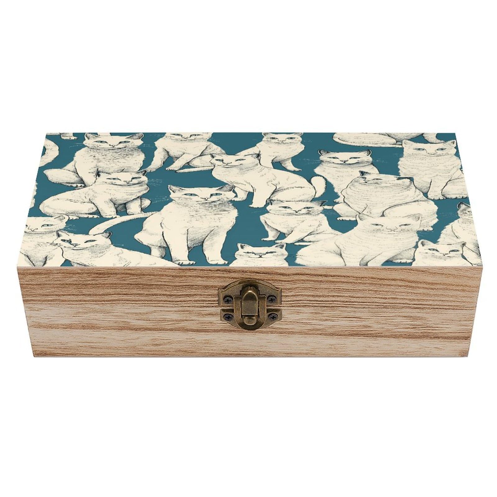 VstaDank Animal Patterns Wooden Storage Box Wooden Keepsake Box with A Hinged Lid Fashion Memory Treasure Boxes Decorative Jewelry Case for Crafts Photo Home Decor Wood Gift Box