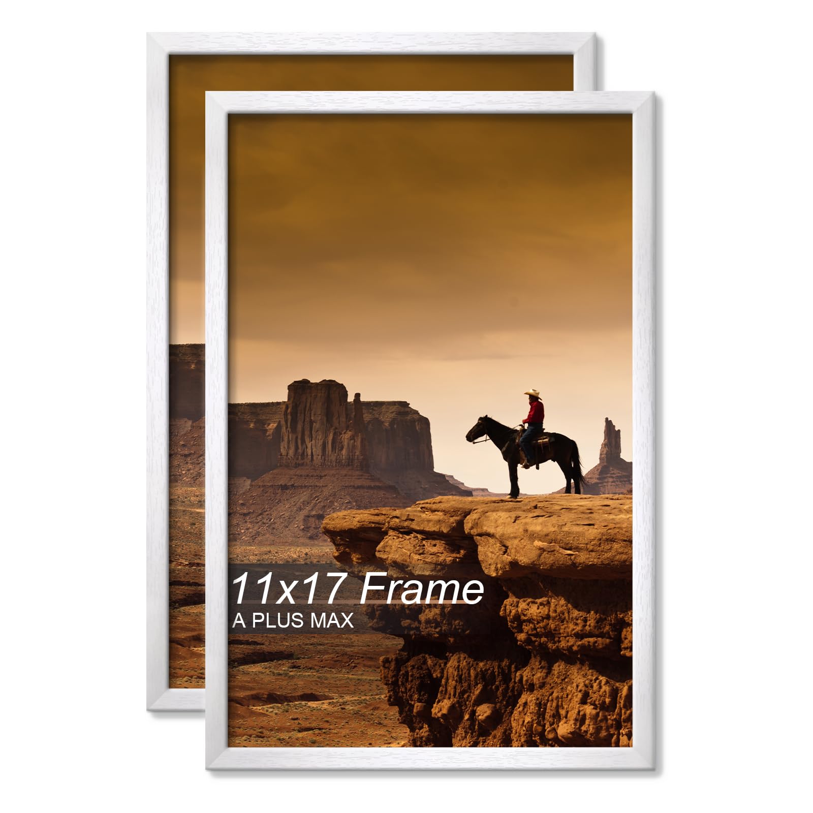 A PLUS MAX 11x17 Picture Frame Set of 2 White Light Weight Wall Mount — image 1