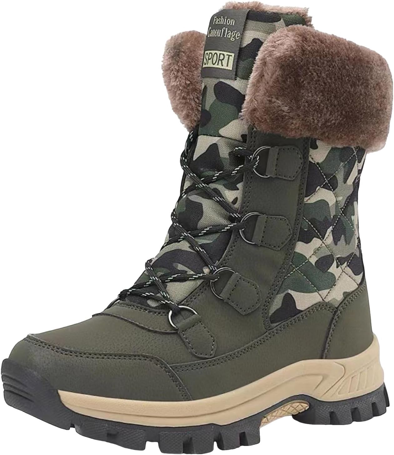 IWIHMIV Hiking Boots for Women Non Slip Ankle Work Boots Outdoor Casual Winter Shoes for Backpacking Trekking Walking
