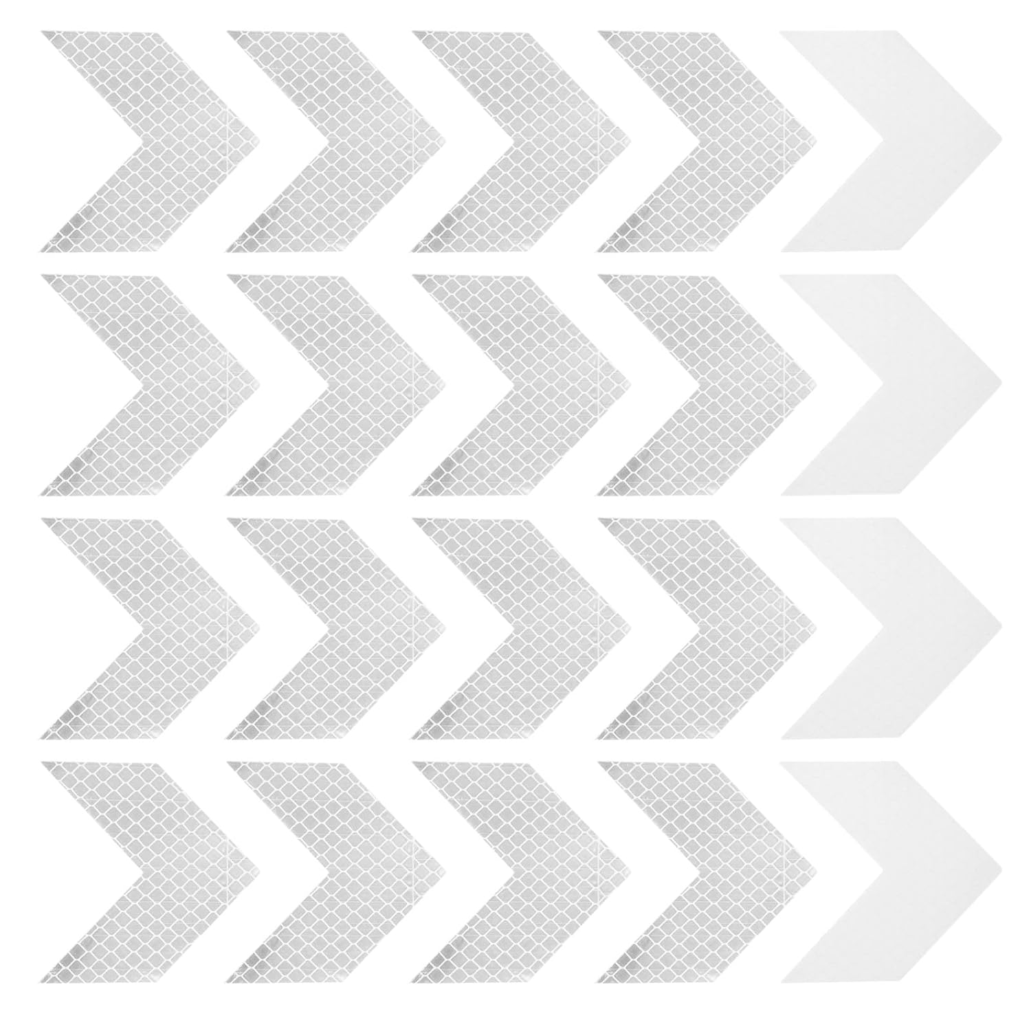 YOKIVE 2 Pcs Reflective Stickers, Waterproof Warning Arrow Shape Tape Reflectors, Great for Outdoor, Traffic, Daily Use (White, 2.36 x 2.36-Inch)