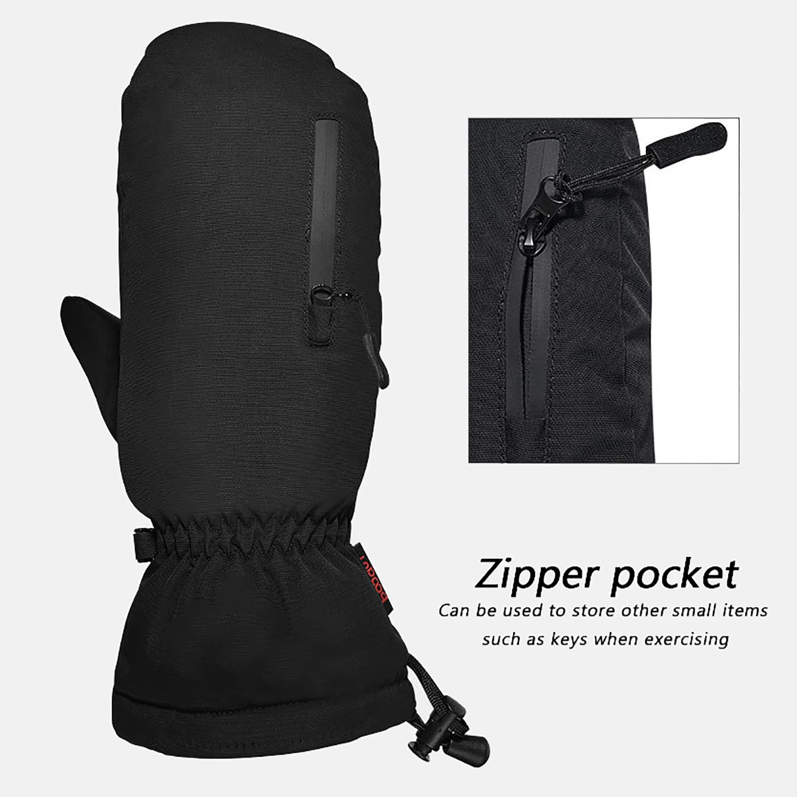 Generic Rękawice zimowe męskie wodoodporne rękawiczki narciarskie rękawiczki rowerowe ciepłe damskie ekran dotykowy unisex rękawice sportowe outdoorowe do biegania, jazdy na rowerze, szare, M