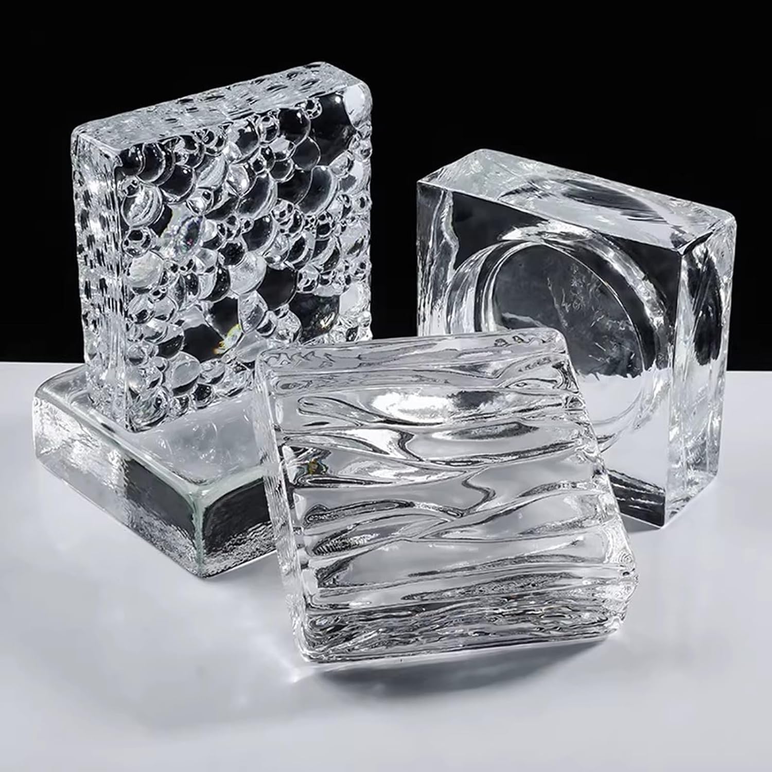 5.9 X 5.9 X 1.9 in Clear Square Solid Glass Block Energy Saving Brick for Bathroom Decor(Figure 5)