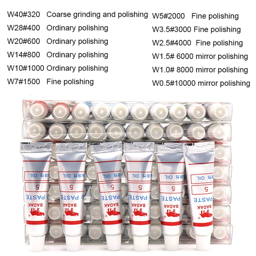 SHOTAY 12 pièces Diamant Polissage pâte à roder composé seringues W0.5~40 microns Verre métal meulage Polissage Outils abrasifs