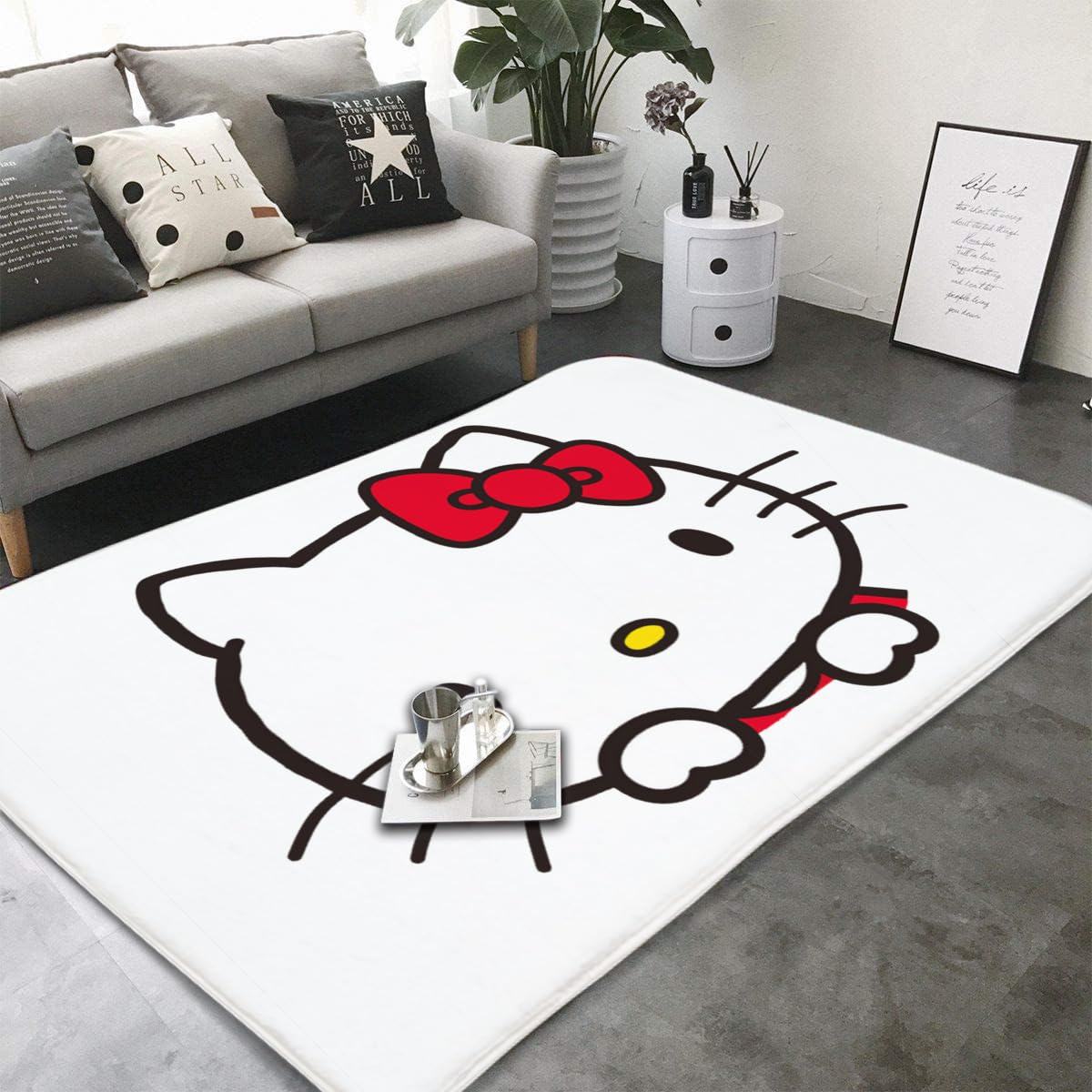 Amazon｜ラグ カーペット ハローキティ ラグマット 絨毯 150x100cm