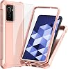 Ailiber for HMD Vibe 4G Case with Screen Protector,[Not Fit HMD Vibe 5G], Dual Layer Phone Case, Shockproof Corners TPU Bumper, Slim Silicone, Rugged Protective Cell Cover Case-Rose Gold