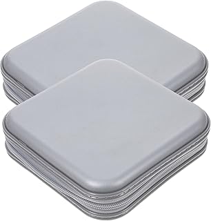 CIYODO 2 Pçs Bolsa De Embreagem Para CD Suporte Quadrado Com Zíper Porta-Bolsa Organizador De Armazenamento Porta-Carteira Porta-Álbum Estojo De Mídia Carteira De CD Estojo De CD Suporte