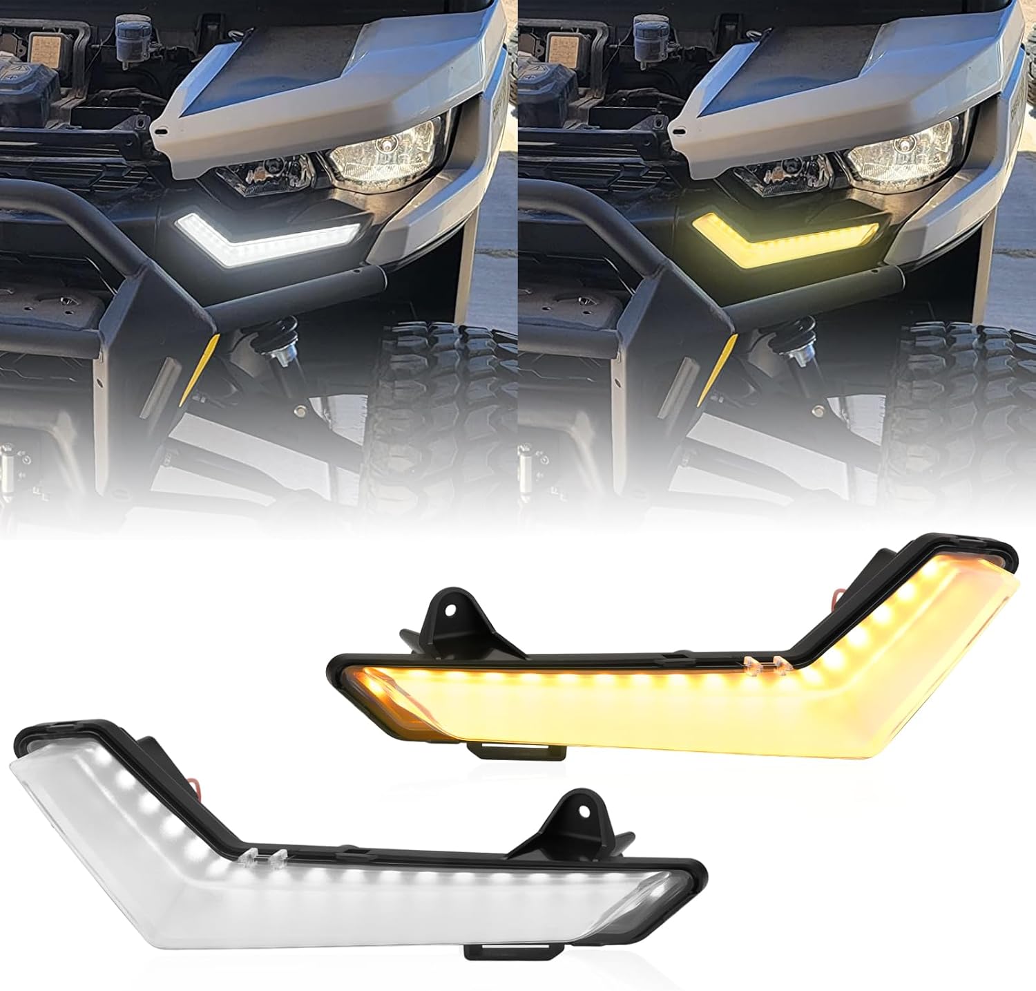 DRL Signal Light Yellwo LED Turn Signal Daytime Running Light Compatible with Can Am 2020-2023 Defender/Defemder MAX & Commander/Commander MAX,Replaces# 715006896