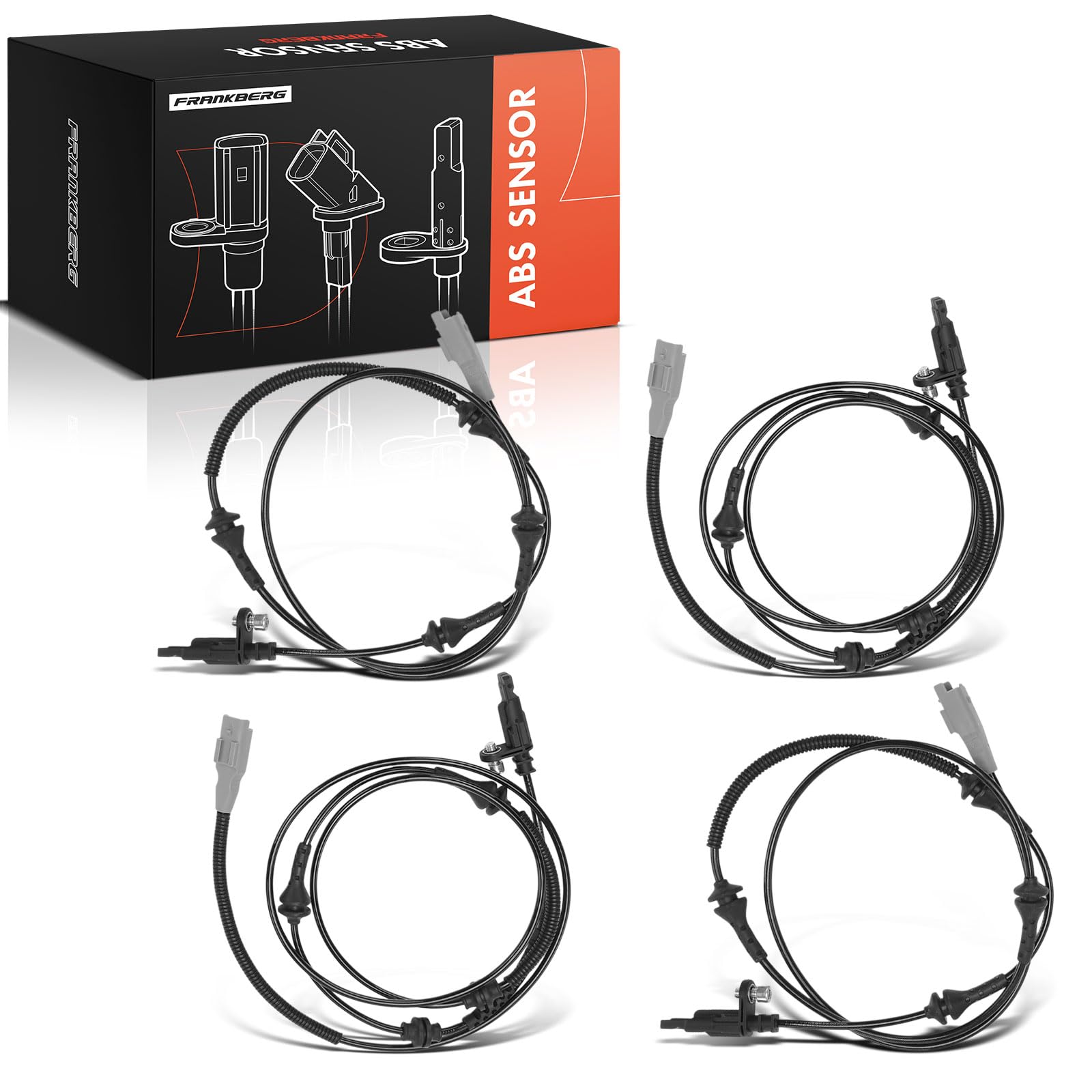 Frankberg 4 capteurs de vitesse ABS 2 broches 4545H5 | Compatible avec: 407 Coupé 6C, 508 SW I 8E, 508 SW Box/Combi 8E, C5 III RD, C6 TD, C5 III Break RW, 407 SW 6D 6E