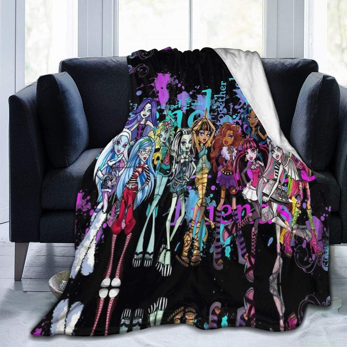 Amazon Com Zghome Monster Friends High Micro Fleece Blankets Throws Durable Ultra Soft Quilt For Bedding Sofa Mens Gift 50 X40 Black Home Kitchen