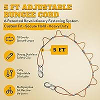 Vista 2 de LOOPROPE Cuerda elástica con sistema de amarre de ganchos Correa de carga ajustable Sin nudos Camión, RV, ATV, camping, accesorio al aire