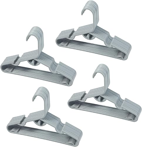 Miniatura 21 de 60 piezas de perchas blancas para guardería de bebé, colgador antideslizante para pantalones de recién nacido, percha ultradelgada para niños