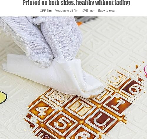 Miniatura 8 de Tapete para gatear para bebés de 70.9 x 78.7 pulgadas de grosor, impermeable, portátil, reversible, de espuma, para sala de estar, dormitorio