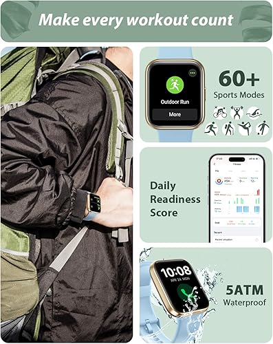 Miniatura 3 de Reloj inteligente para hombres y mujeres recepciónmarcación de llamadas Alexa integrado pantalla táctil de 17 pulgadas con seguimiento de ritmo