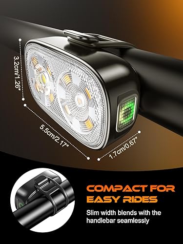 Miniatura 5 de Bike Lights, Ultra-Slim USB-C Rechargeable Bike Lights Front and Back, 5+6 Lighting Modes & IP65 Waterproof, Super Bright Bicycle Light Set for Road