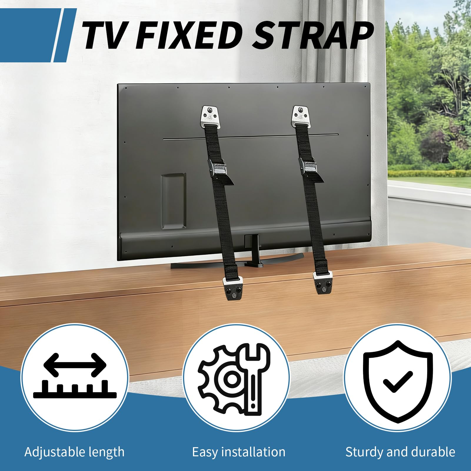 Sangles de Sécurité pour Meubles et TV Anti Basculement Réglables 2PCS
