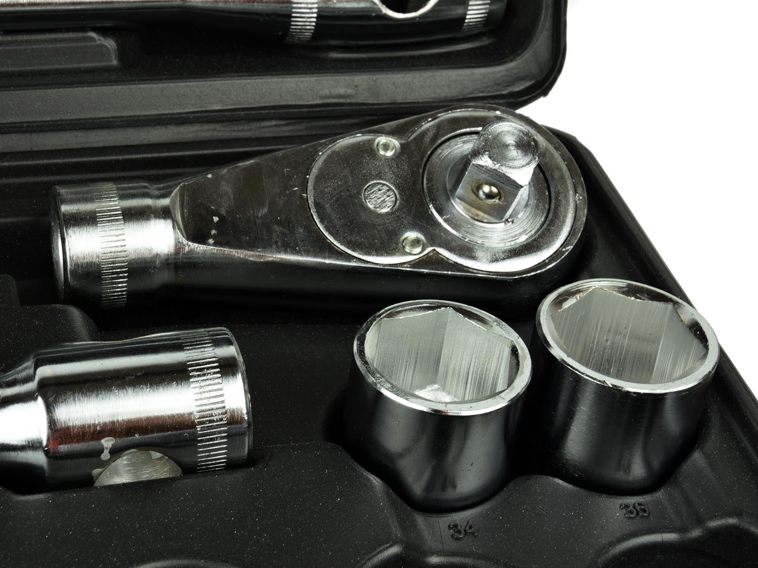 Geko G10115 - Set di chiavi a bussola a 6 punte, attacco 1/2", 21-65 mm, multicolore