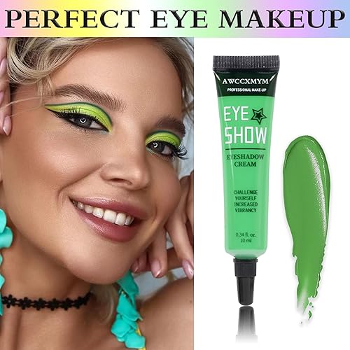 Miniatura 7 de AWCCXMYM Brillo amarillo sombra de ojos crema sombra de ojos colorido altamente pigmentado brillante perla mate paleta de sombra de ojos para