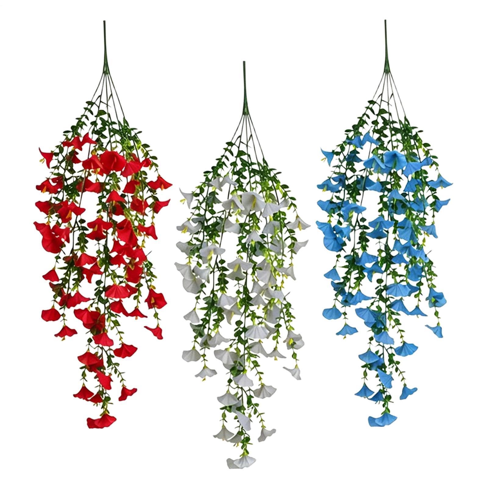 Fleurs patriotiques rouges blanches et bleues en 3 parties pour décorations commémoratives
