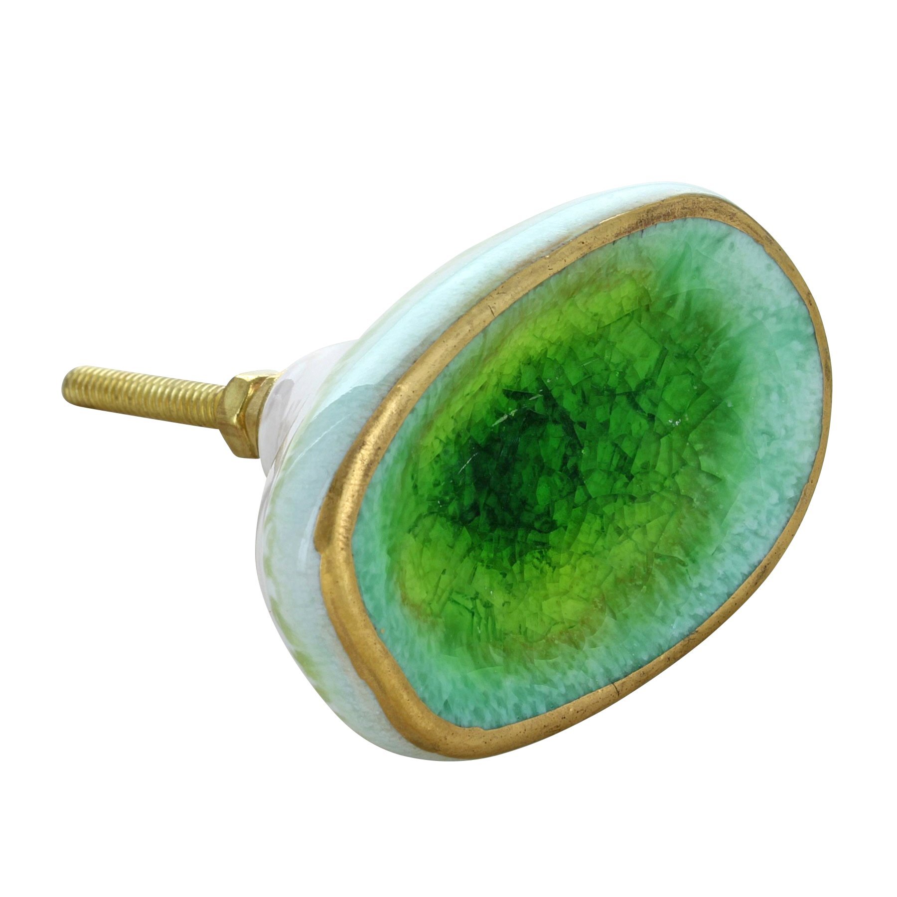 G Decor Ceramic Door Knob Vintage Shabby Chic Cupboard Drawer Pull Handle (Aqua Green)