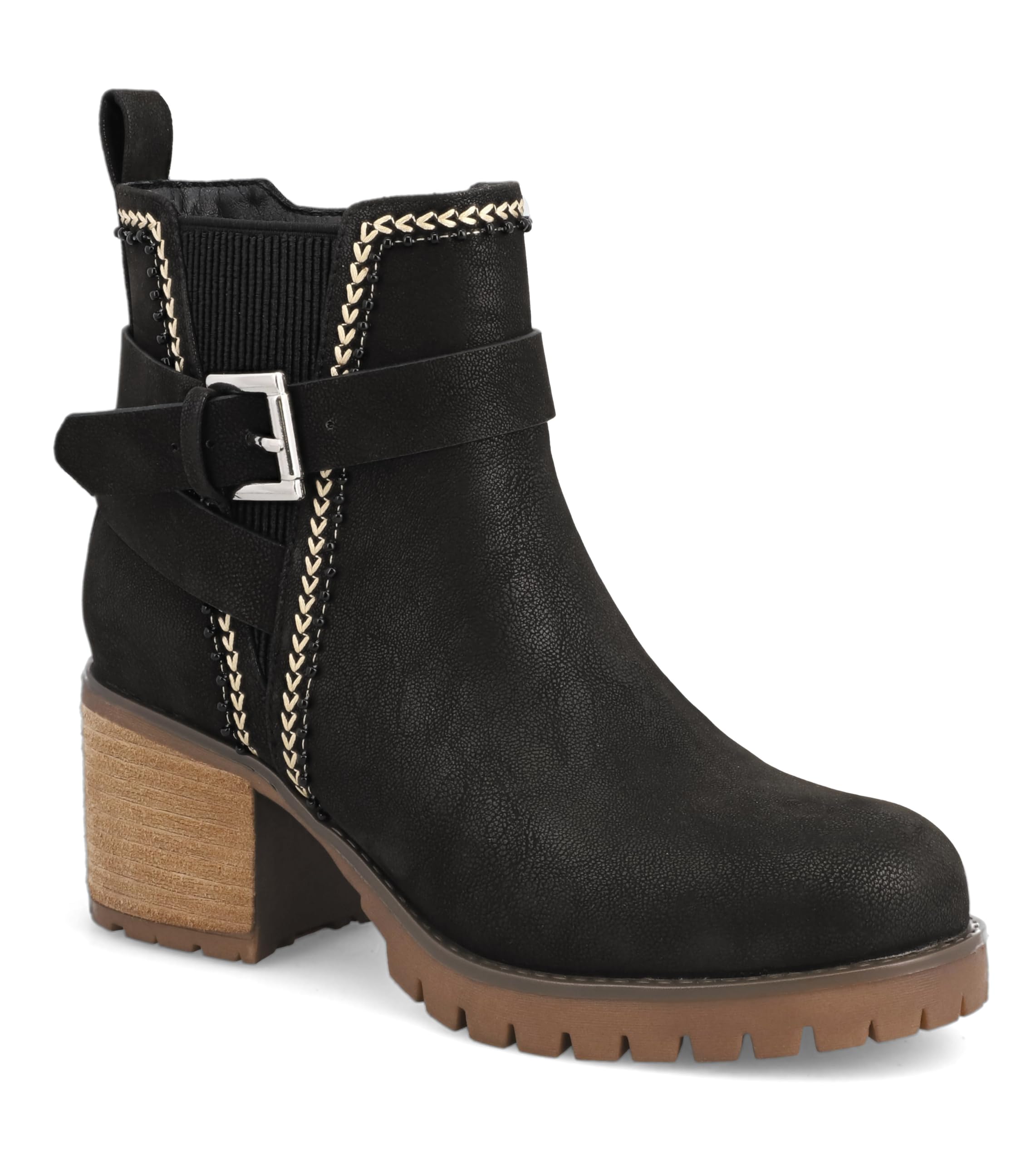 MIA Womens Fausta Stitched Detailing Ankle Booties