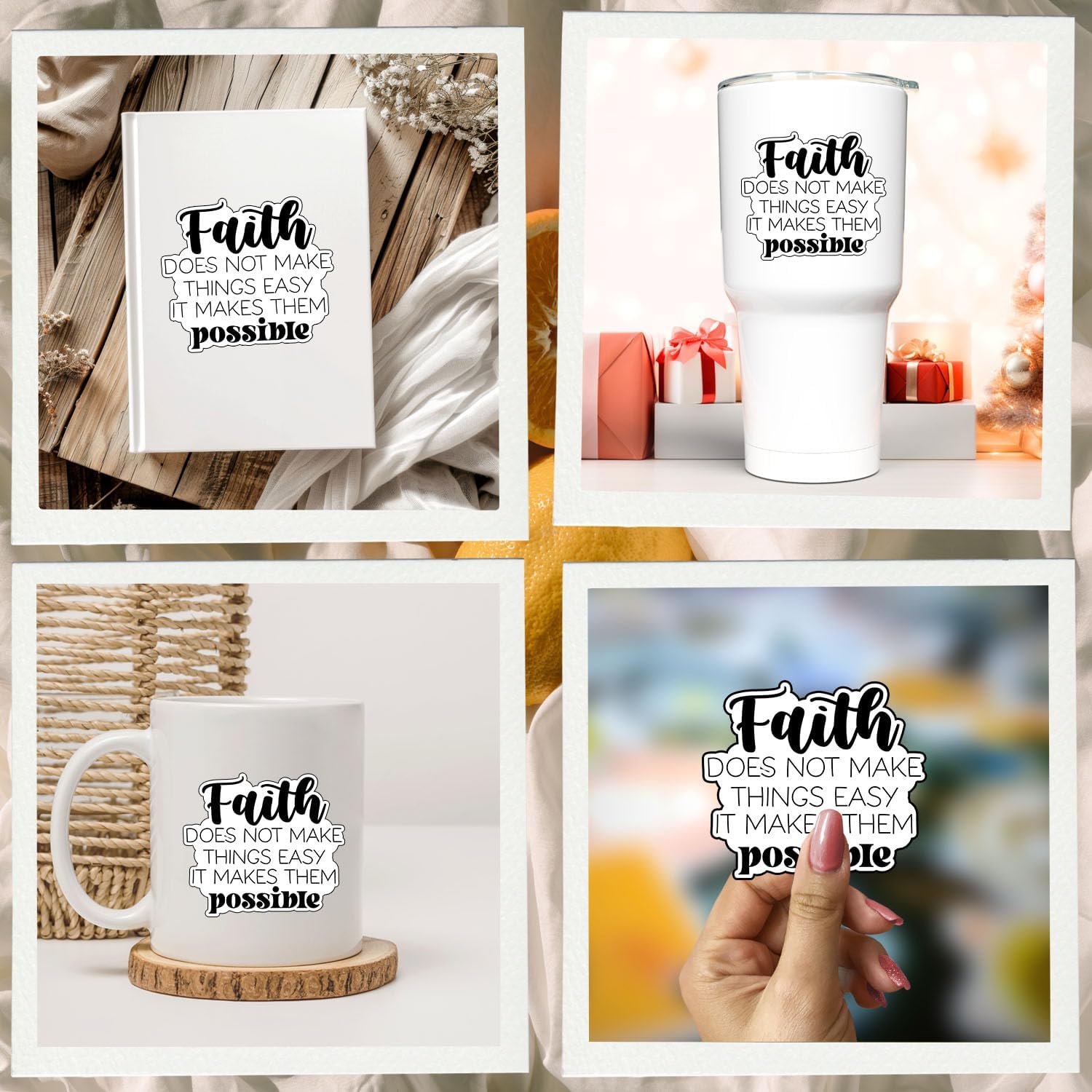 (3Pcs) Faith Motivational Quote Sticker Waterproof Vinyl Decal Inspirational Religious Saying Stickers Laptop Water Bottle Car Journal Bible Study Christian Gifts Decor Accessories Adults 3x2.6 Inch image 3