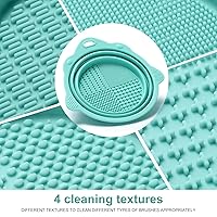 Vista 3 de Etercycle - Limpiador de brochas de maquillaje, limpiador de brochas de silicona plegable con tazón, herramientas de lavado portátiles para brochas