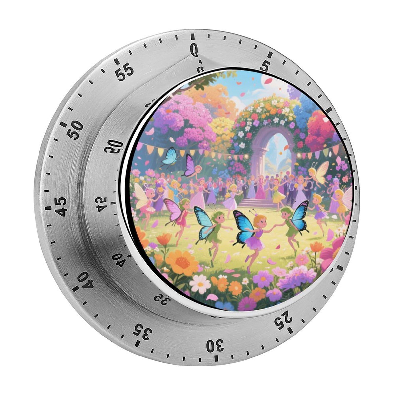 Flower Fairy Ball Kitchen Timers, Manual 60 Minute Wind Up Timer Clock with Loud Alarm, M…