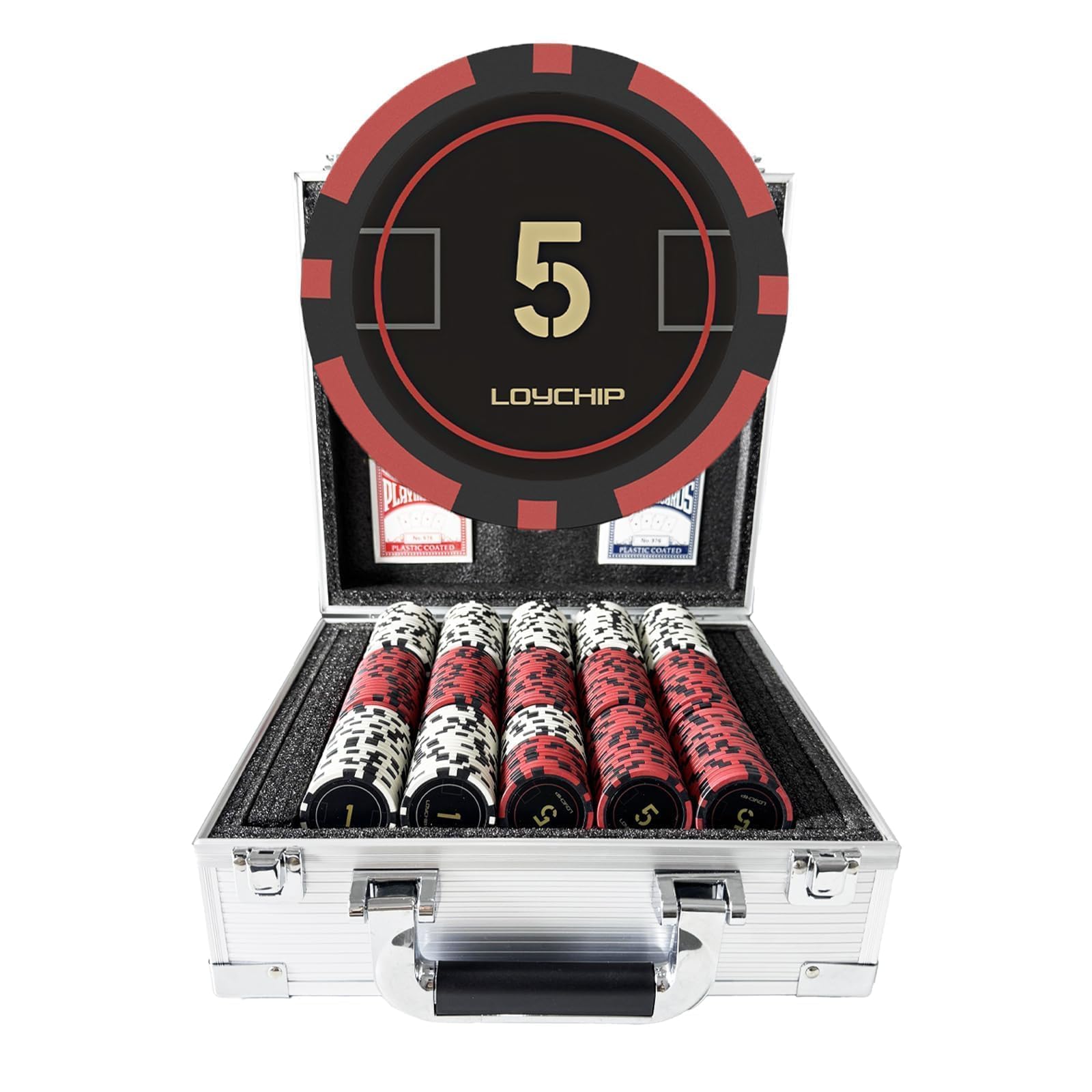 Juego de 600 fichas de póquer de 11,5 g Denominations Texas Holdem, caja de aluminio