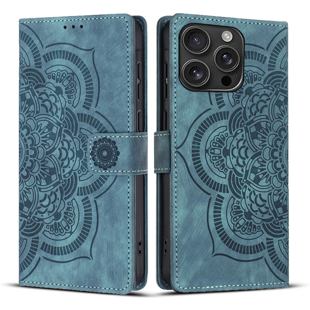 Generic Étui compatible avec iPhone 8 Plus/7 Plus (couleur : bleu) Étui portefeuille en cuir à rabat