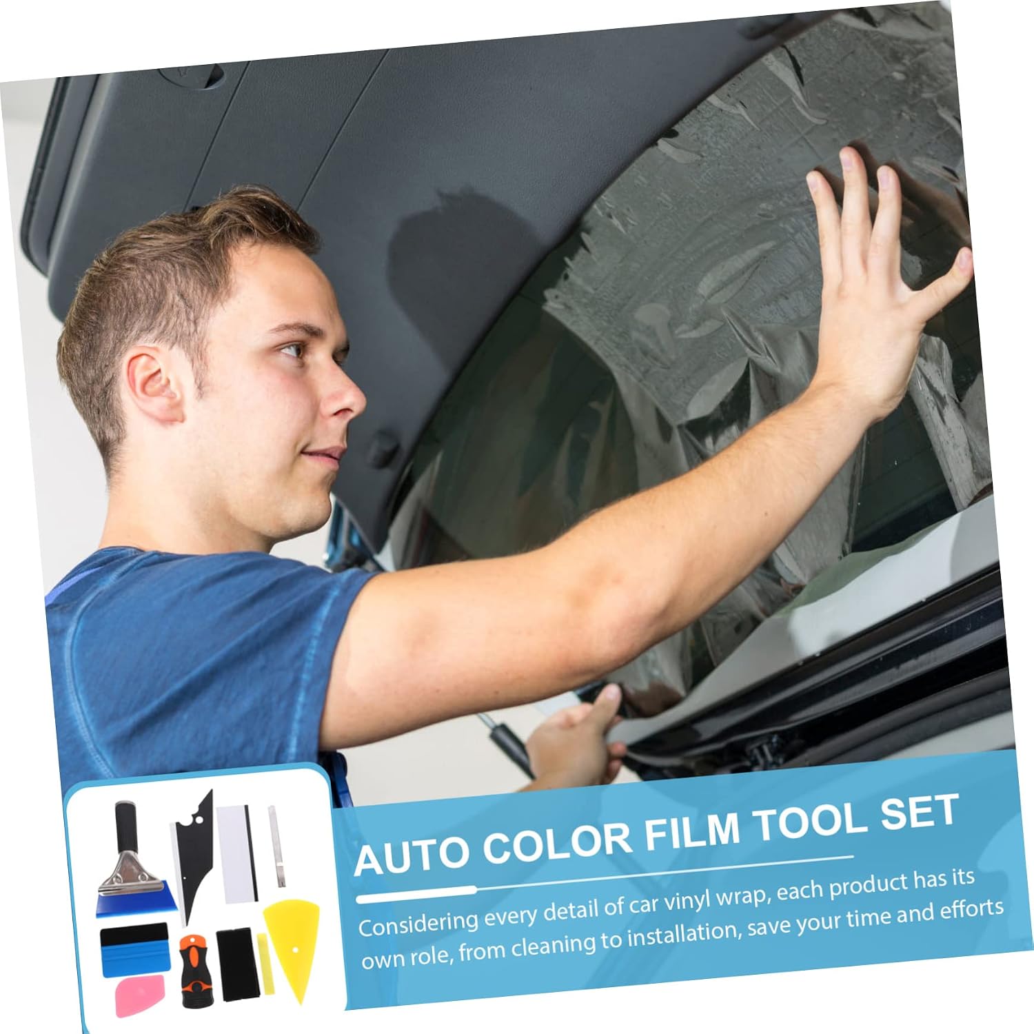 Cabilock 10Pcs Window Tinting Tool Kit for Wrap Application Lightweight Car Film Installation Tools for Wall Decals Solar Film and More