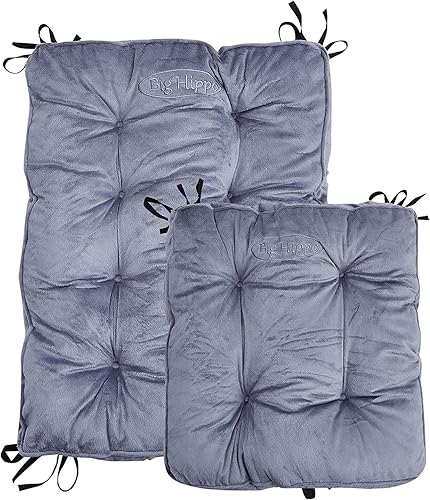 Miniatura 10 de Big Hippo Juego de cojines para mecedoras, almohadillas para sillas mecedoras con lazos, almohadillas de asiento suaves y gruesas para interiores,