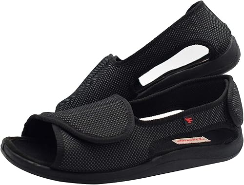 W&LESVAGO Pantuflas diabéticas con punta abierta para mujer, anchura ajustable, para artritis y edema para pies hinchados MS6010W