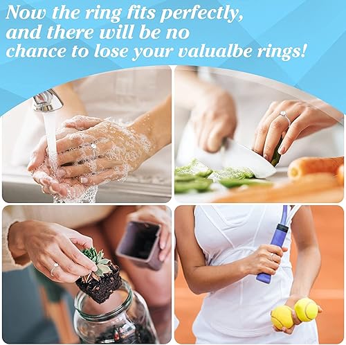 Miniatura 7 de TUZAMA Ajustador de tamaño de anillo invisible para anillos sueltos, mujeres y hombres, paquete de 12, 12 tamaños para diferentes anchos de banda,