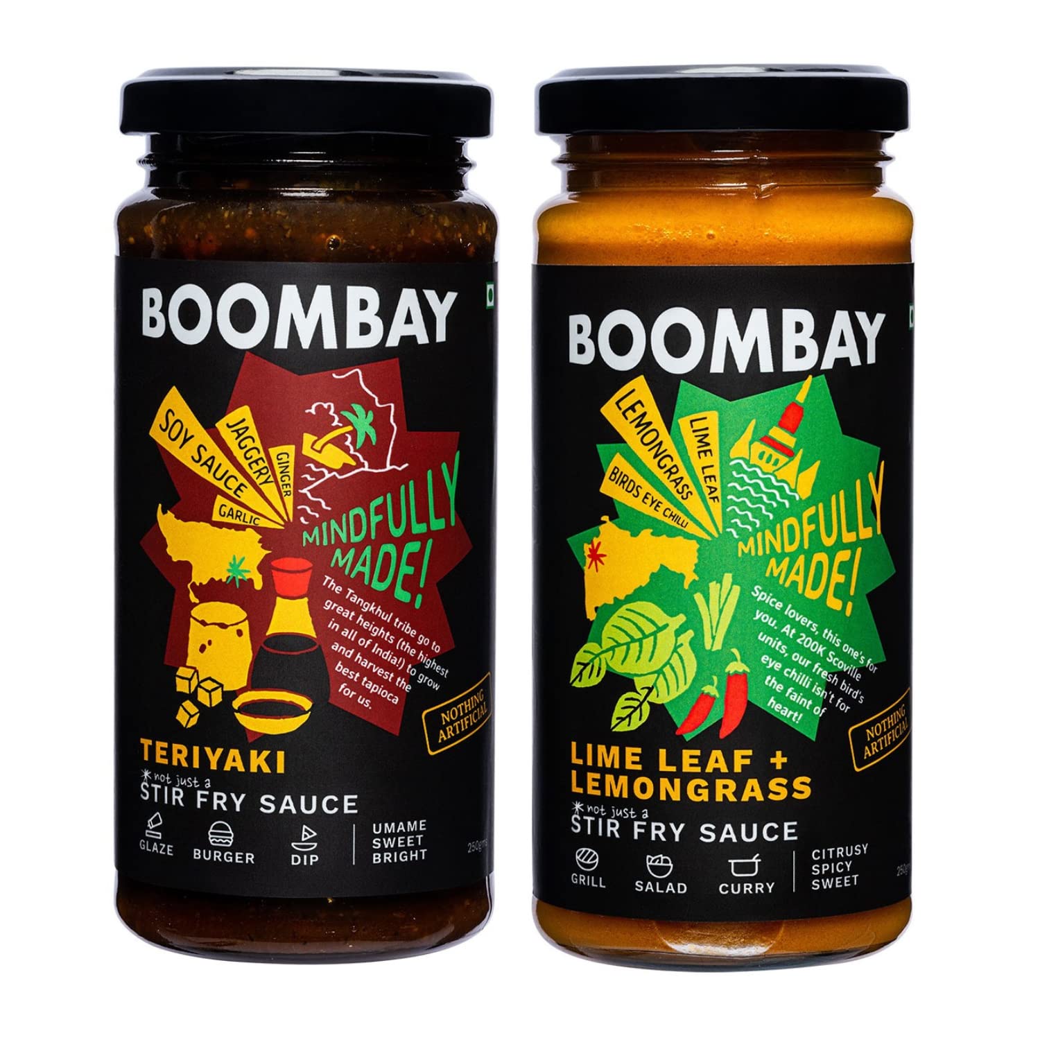 BOOMBAY Combo Pack | Lime Leaf + Lemongrass Stir Fry Sauce 250g and Teriyaki Stir Fry Sauce 250g | Plant Based | Sustainably Farmed | No Refined Sugar | No Bad Oils | 100% Natural (B0BR5J86Y5) Amazon Price History, Amazon Price Tracker