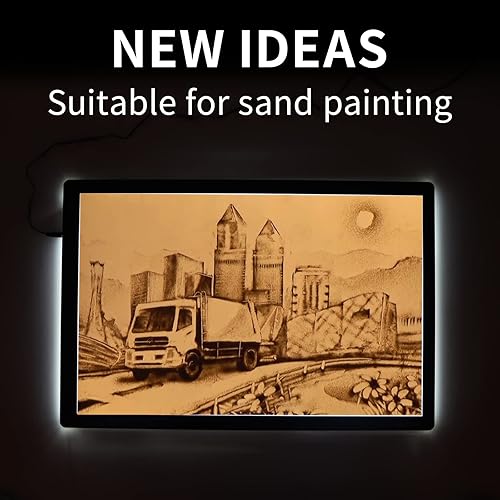 Miniatura 7 de TOHETO Almohadilla de luz A2 para trazado de artistas con 2 clips, adaptador 12V2A de potencia, brillo regulable, caja de luz grande para