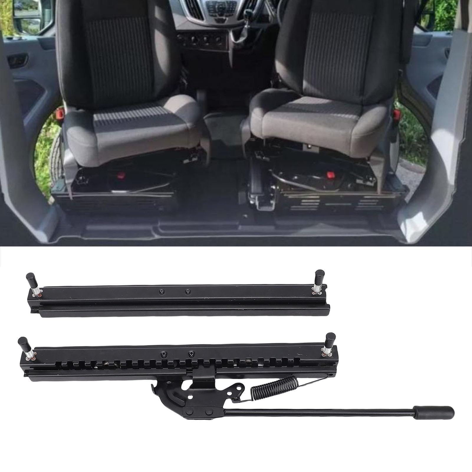 Fydun Juego de Rieles de Asiento Deslizantes Ajustables, Rieles de Acero Laminados en Frío de 320mm para Coche RV