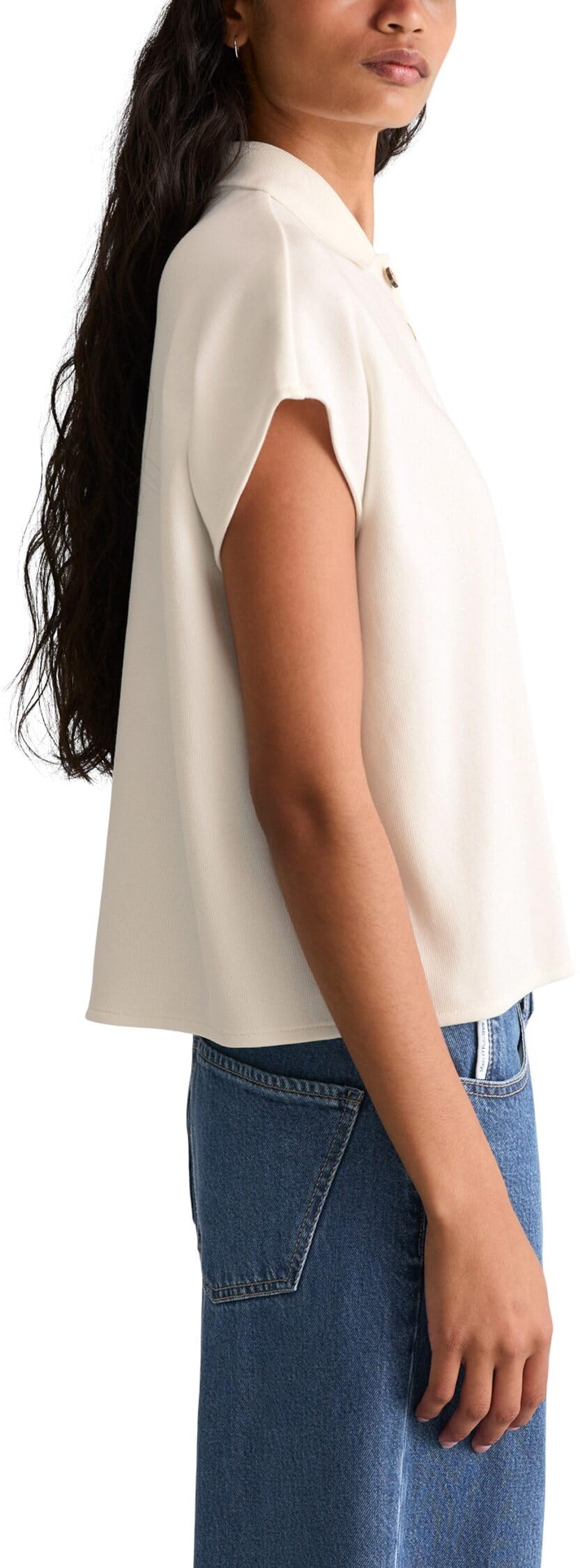 Marc O'Polo Denim Ärmelloses Poloshirt Wide aus Organic Cotton