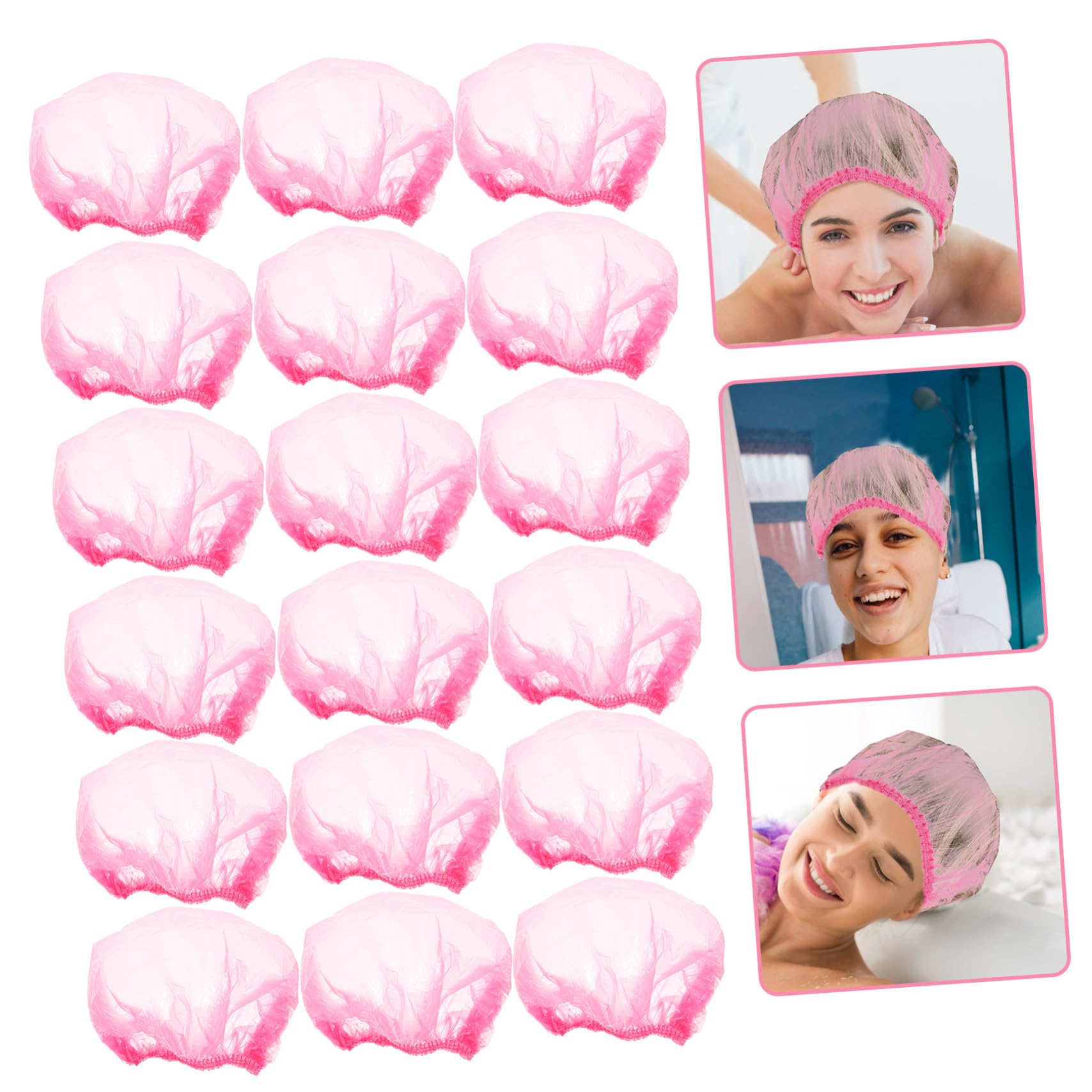 BESTYASH Einweg Duschhauben in Rosa 500 Stück für Damen aus Wasserdichtem Kunststoff Elastische Leichte Badehauben für Duschen und Spa Anwendungen