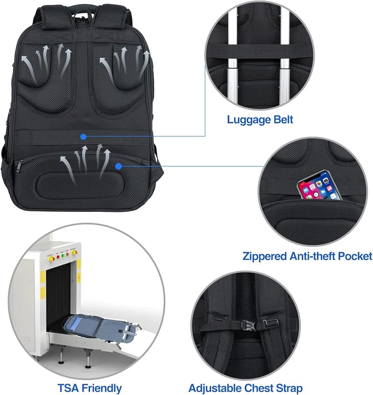 KROSER 18.4" Férfi Laptop Hátizsák USB Töltőporttal, Vízálló Munka és Utazási Táska