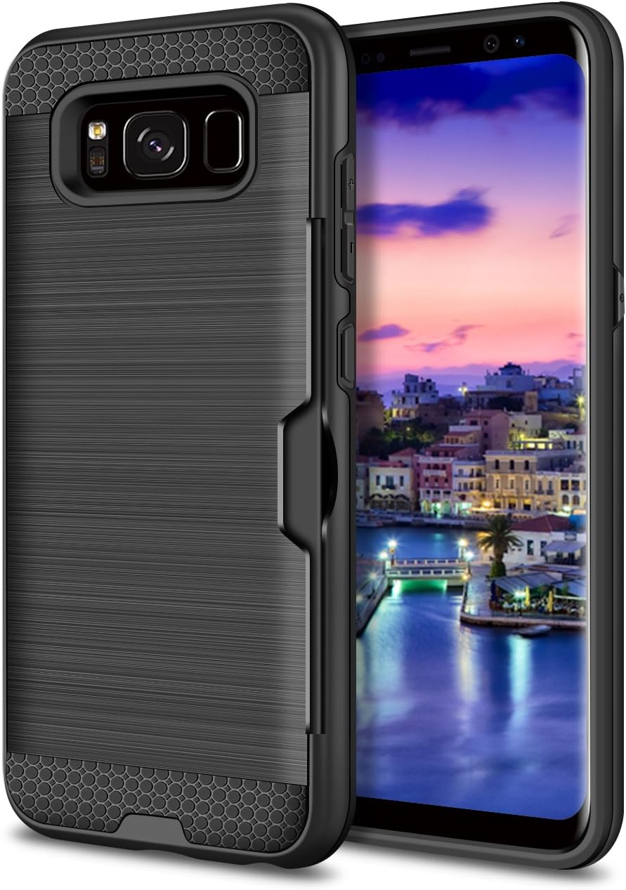 Cheeringary Galaxy S8 Plus Case, Anti Scratch Shockproof Card Case (Black)