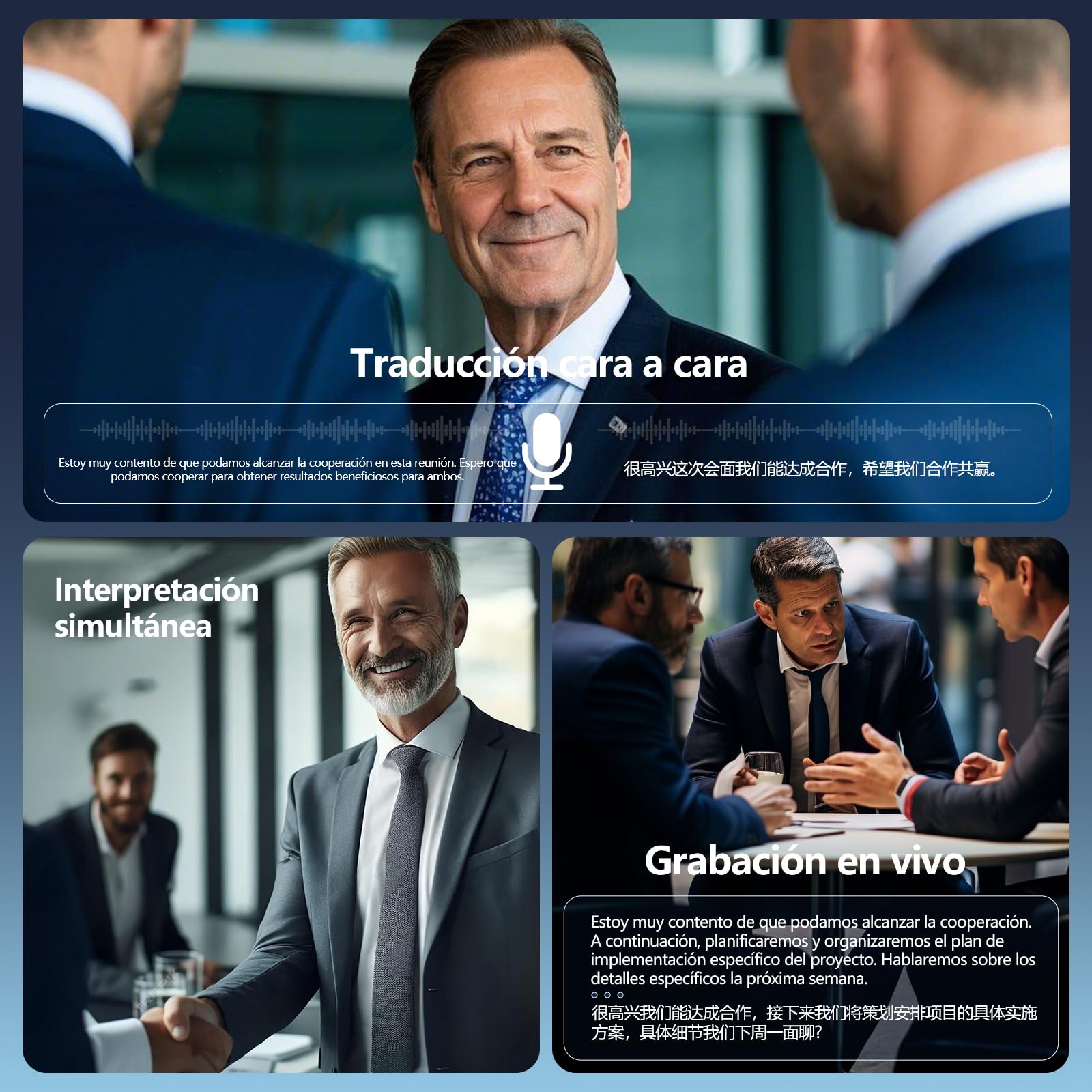 Auriculares Traductor en Tiempo Real con IA, Traductor Instantáneo de Voz 164 Idiomas, Auriculares Traductores Inalámbricos Abiertos Pantalla Táctil LED,con para Viajes/Reunirse/Aprendizaje/Negocios