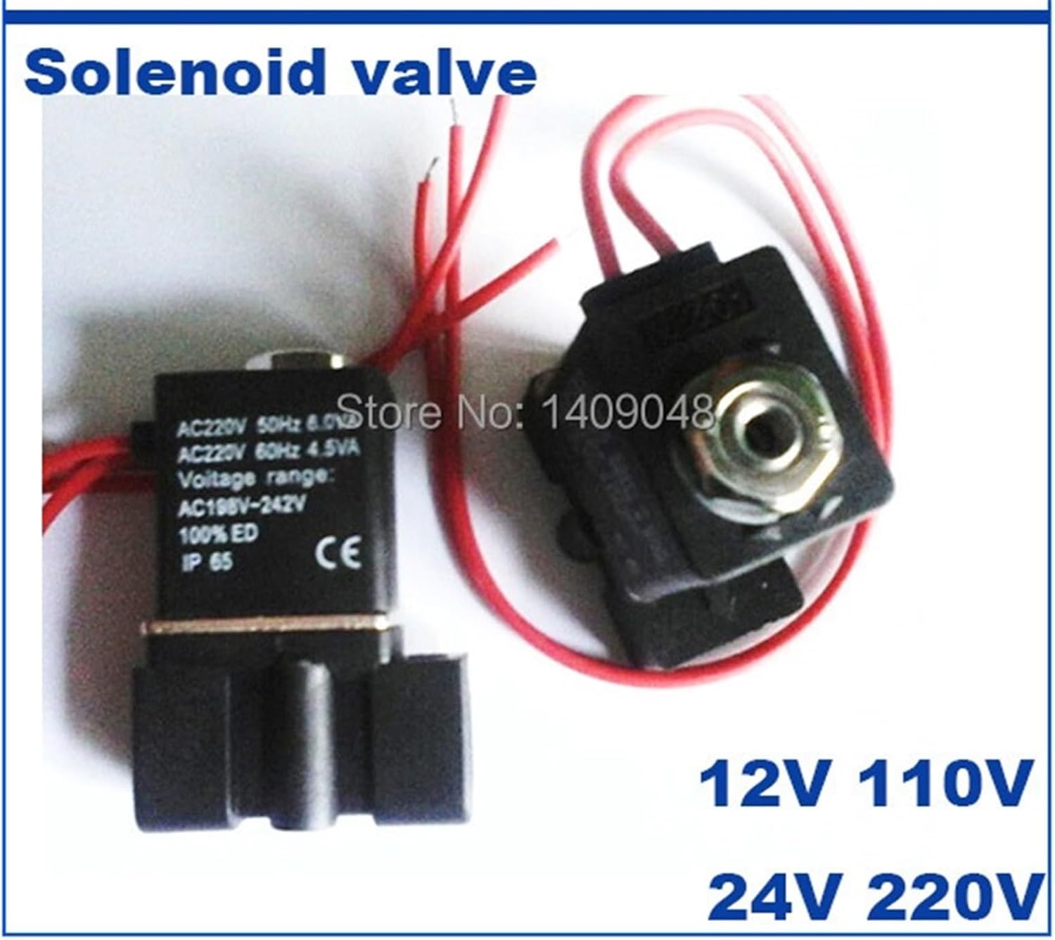 3 Way Plastic Solenoid Valve Mini 3P025-06/08 Port 1/8 1/4 Standard Pipe Thread 220V 110VAC 12 24V Electric Control Air Valve With Wire Lead Type(1/8",12V)