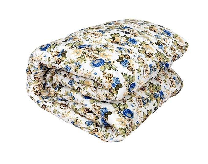 BLACKBULLS Poly Cotton Floral Printed Double Bed Reversible AC Blanket | Dohar for Home