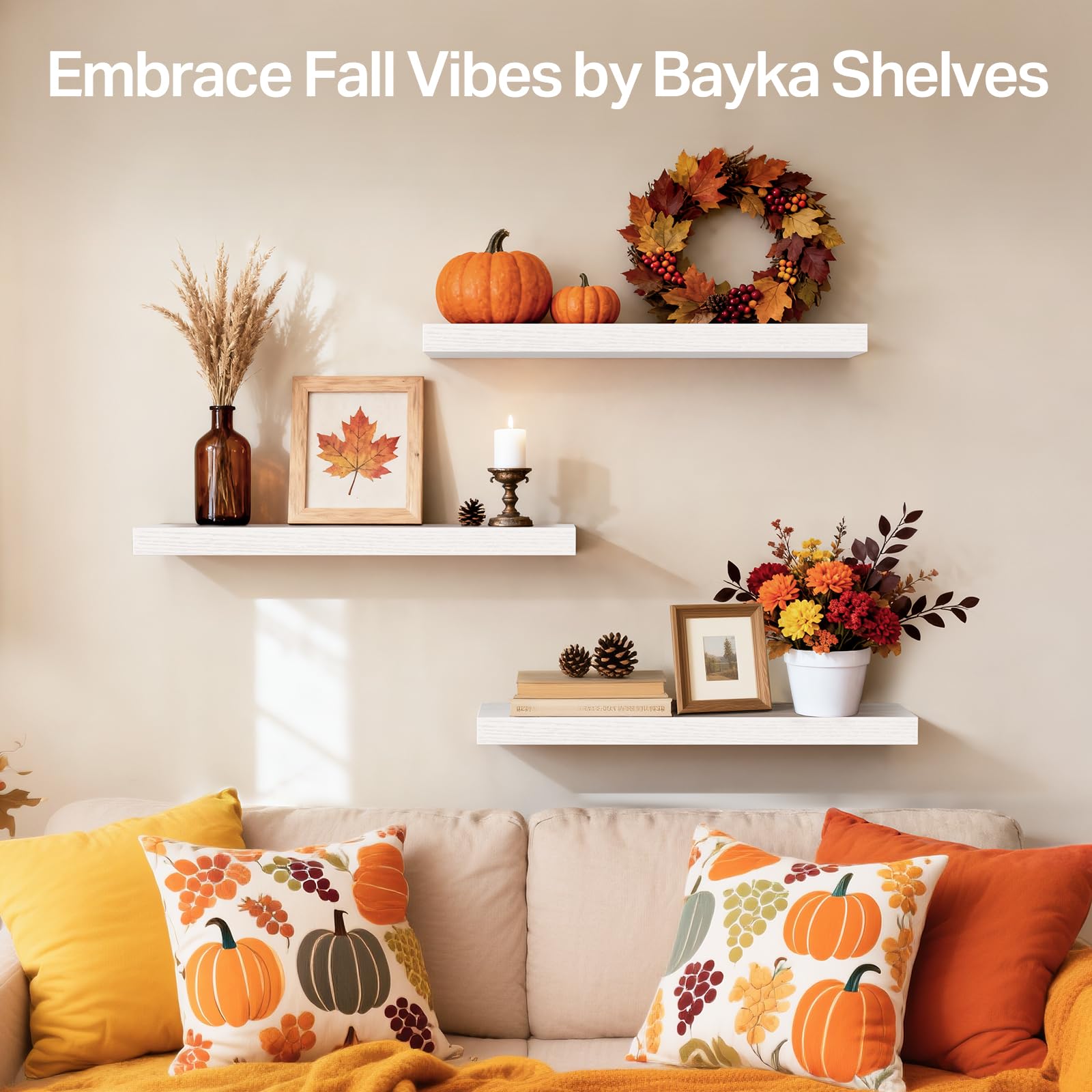 Bayka Floating Shelves - Set of 3 -4