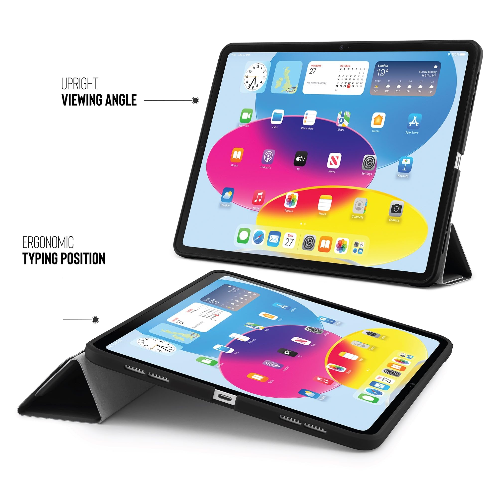 Pipetto P052-49-V custodia per tablet 27,7 cm [10.9] Custodia flip a libro Nero (Pipetto iPad 10.9 [10:th gen] Origami)