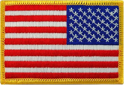 Miniatura 8 de Cypress Collectibles Embroidered Patches - Parche para planchar - Banderas de EE UU dorado GOLD BORDER