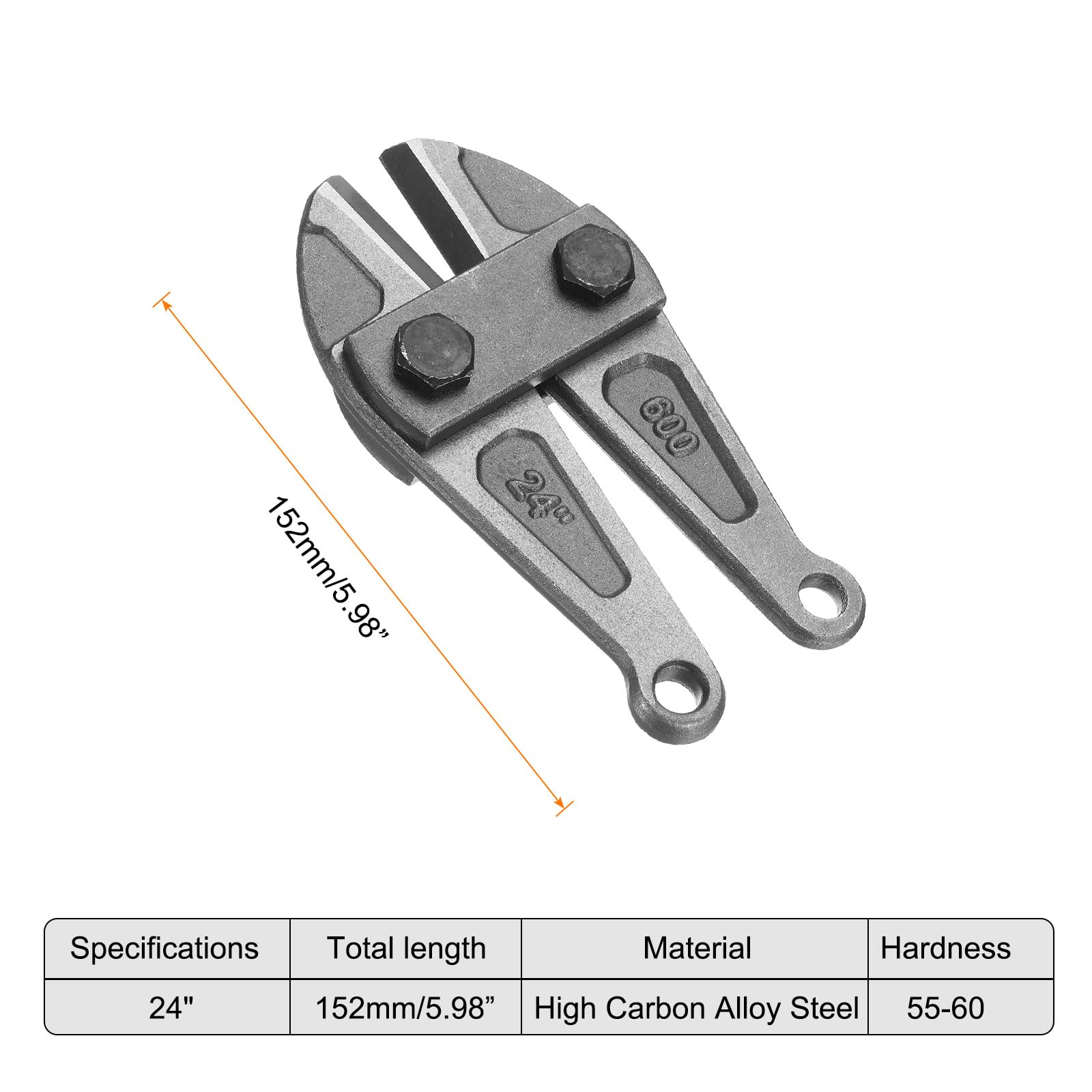 QUARKZMAN Mâchoires De Remplacement Pour Coupe-Boulons 24" Lame Coupe-Boulons Main Acier Allié Outil De Coupe Pièce Pour Fil De Clôture Vis Chaîne Coupe