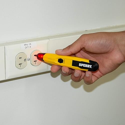 Miniatura 9 de Sperry Instruments STK001 - Probador de voltaje sin contacto VD6504 y probador de salida GFCI GFI6302 detector eléctrico de voltaje de CA amarillo y